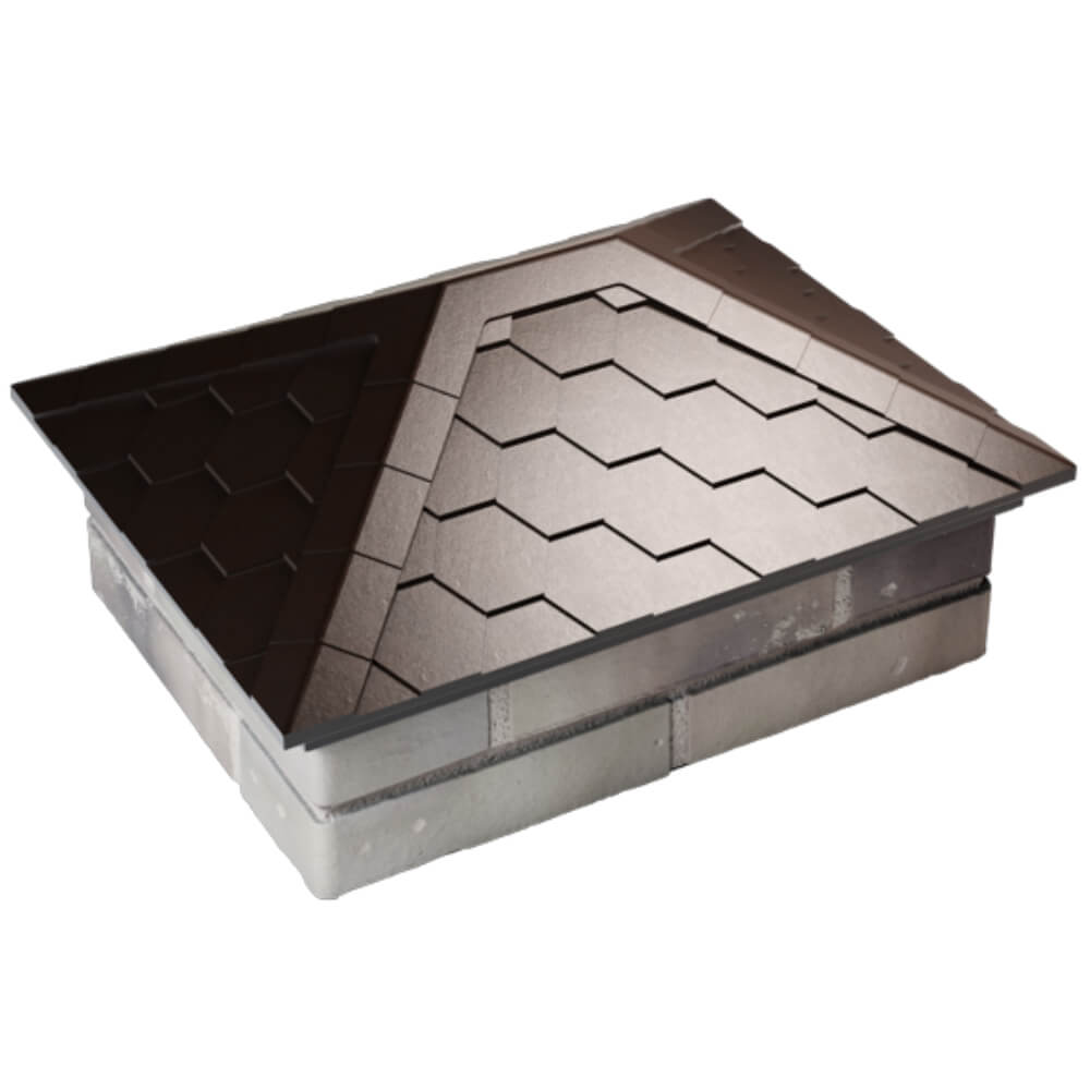 Колпак Zking Эверест Коричневый на столб 2х1.5 кирпича (520х390мм) Переславль-Залесский фото