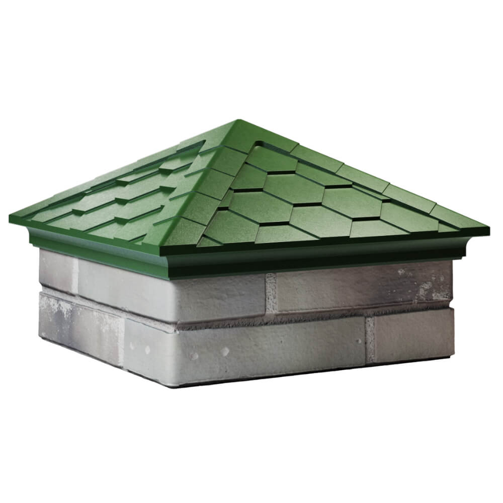 Колпак Zking Эверест Зеленый на столб 1.5х1.5 кирпича (390х390мм) в Переславле-Залесском фото