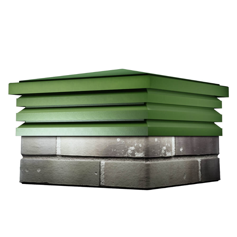 Колпак Zking Бона ХайТек Зеленый на столб 1.5х1.5 кирпича (385х385мм) в Переславле-Залесском фото