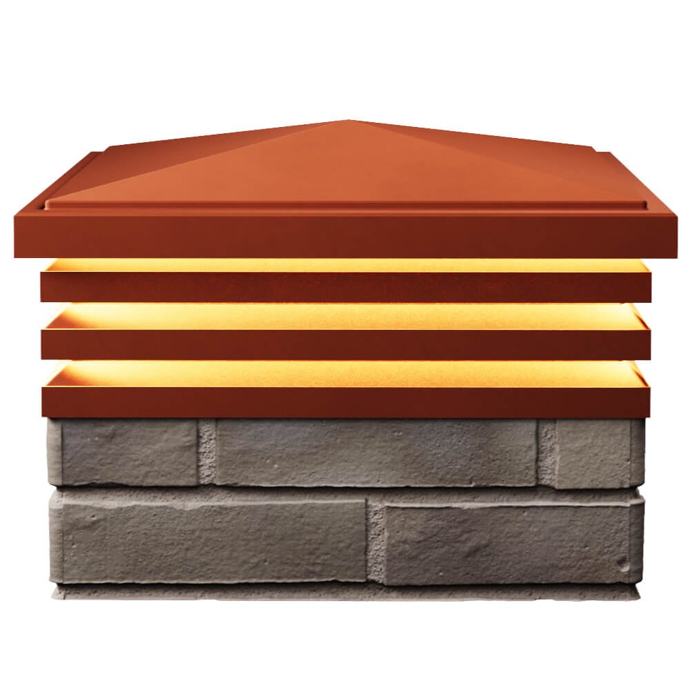 Колпак Zking Бона ХайТек Красный на столб 1.5х1.5 кирпича (385х385мм) с подсветкой в Переславле-Залесском фото