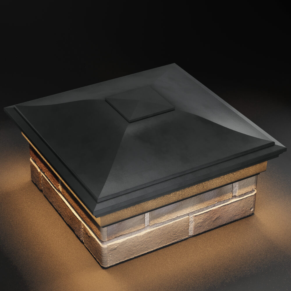 Колпак Zking Монблан Серый на столб 1.5х1.5 кирпича (385х385мм) с подсветкой в Переславле-Залесском фото