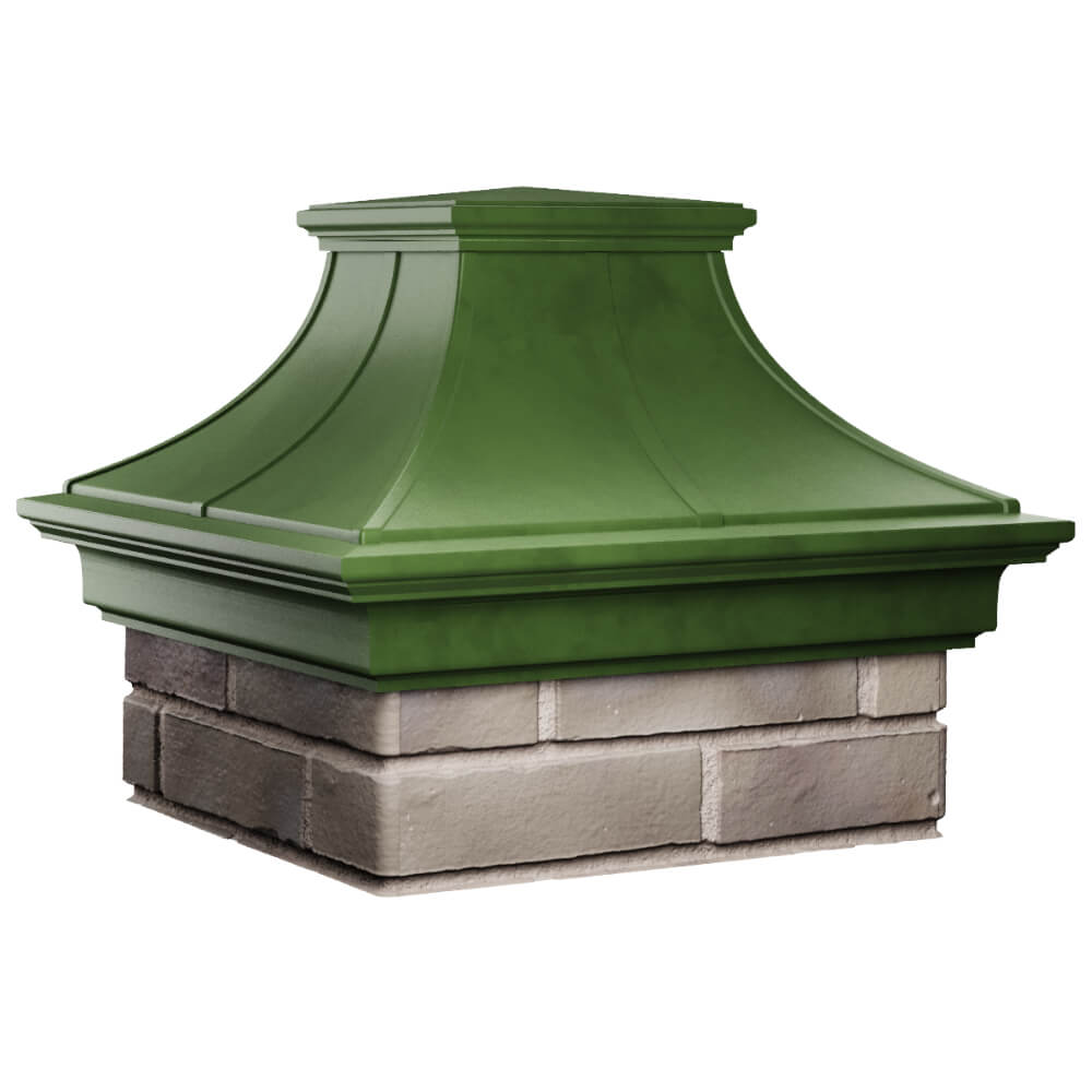 Колпак Zking Монблан Премиум Зеленый на столб 1.5х1.5 кирпича (385х385мм) в Переславле-Залесском фото