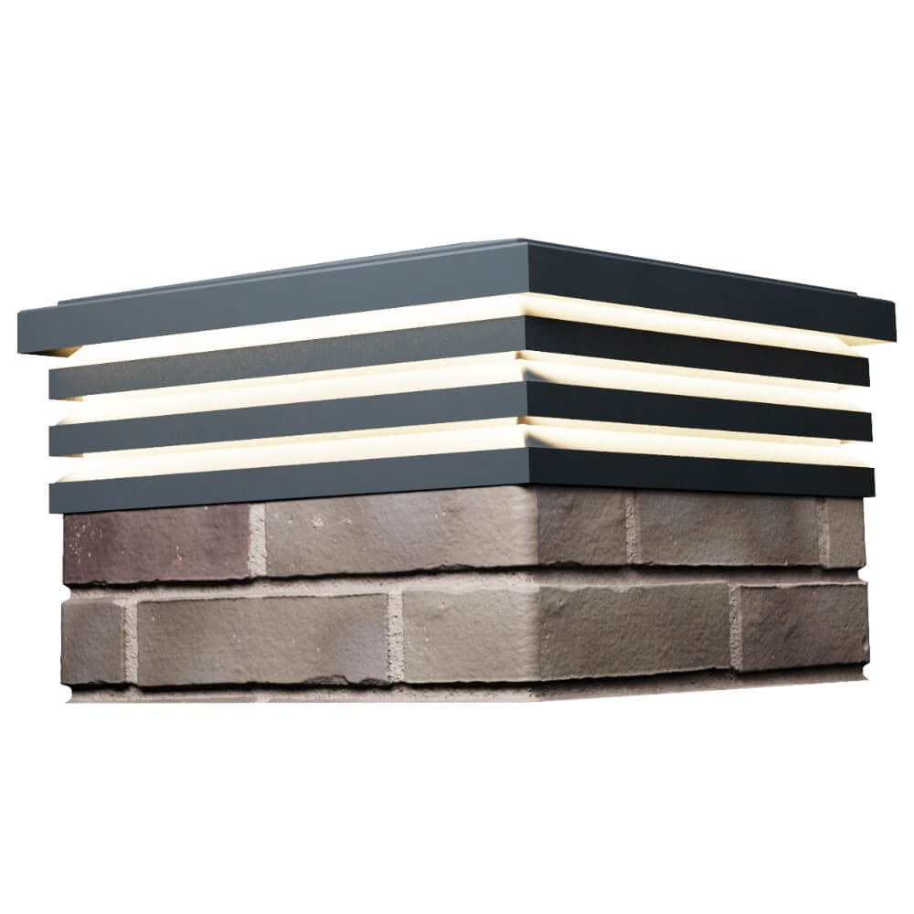 Колпак Zking Бона ХайТек Серый на столб 1.5х1.5 кирпича (385х385мм) с подсветкой в Переславле-Залесском фото