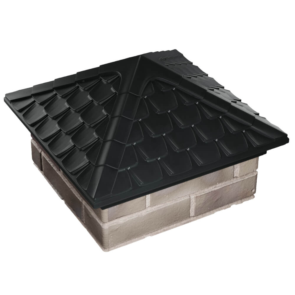 Колпак Zking Эльбрус Черный на столб 1.5х1.5 кирпича (385х385мм) в Переславле-Залесском фото