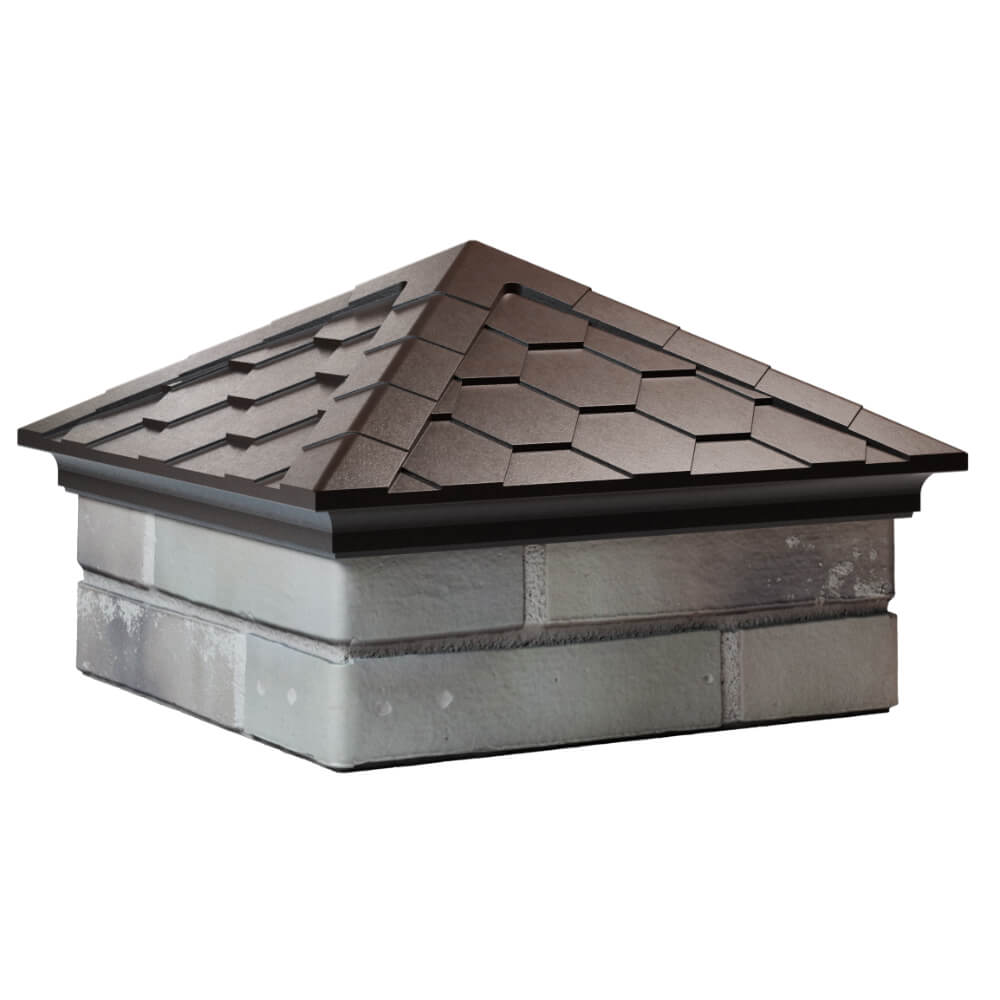 Колпак Zking Эверест Коричневый на столб 1.5х1.5 кирпича (390х390мм) в Переславле-Залесском фото