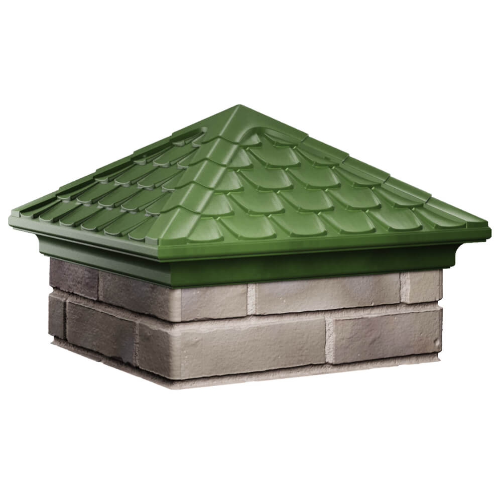 Колпак Zking Эльбрус Зеленый на столб 1.5х1.5 кирпича (385х385мм) в Переславле-Залесском фото