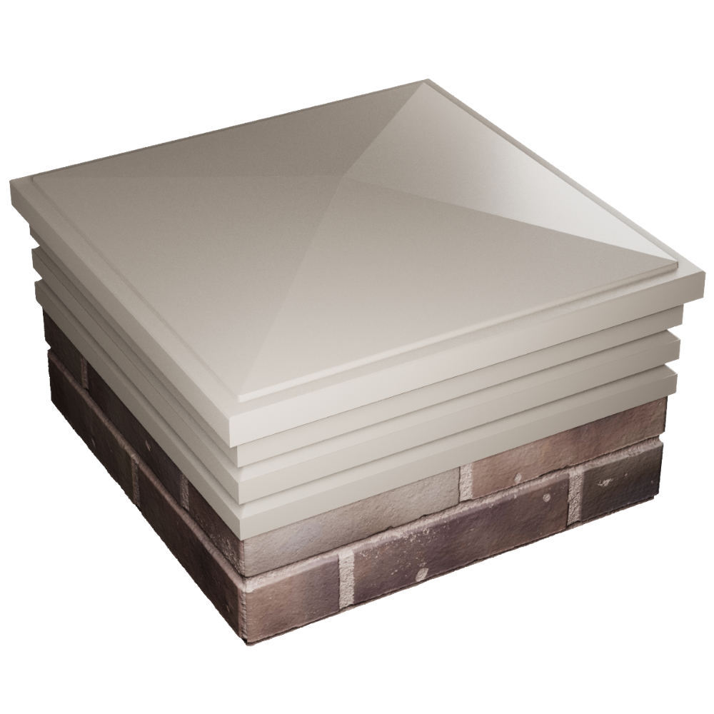 Колпак Zking Бона ХайТек Бежевый на столб 2х2 кирпича (513х513мм) в Переславле-Залесском фото