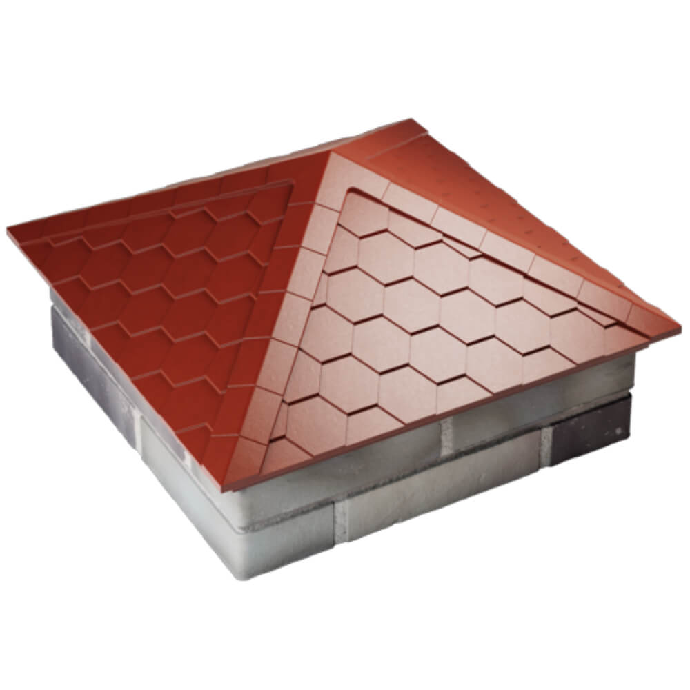 Колпак Zking Эверест Красный на столб 2х2 кирпича (535х535мм) Переславль-Залесский фото